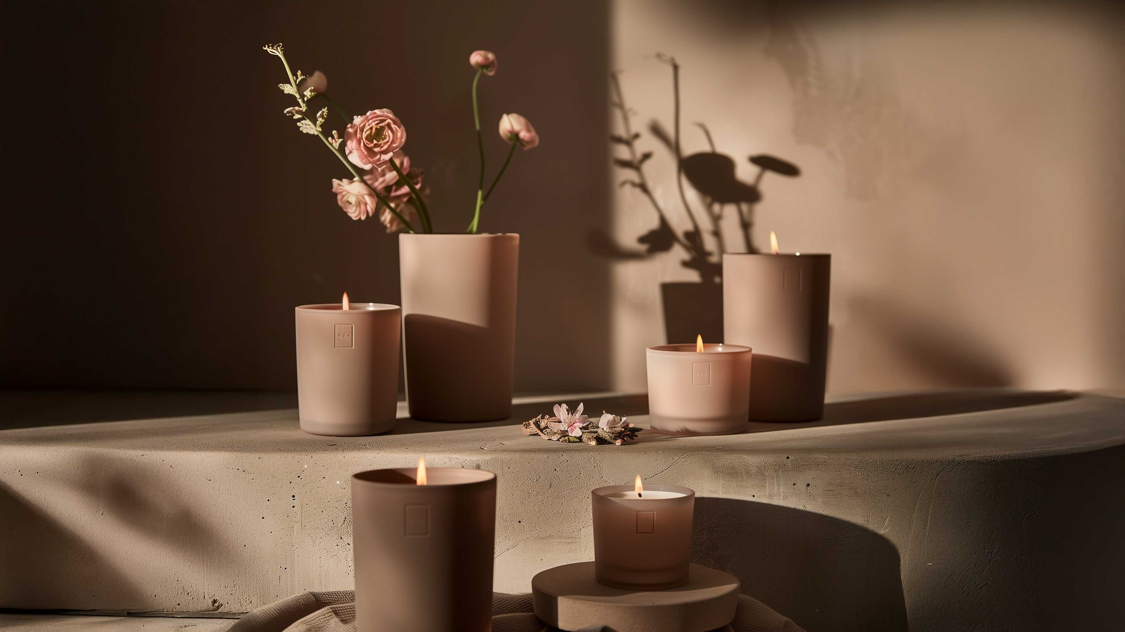 Homemade porcelain and candles