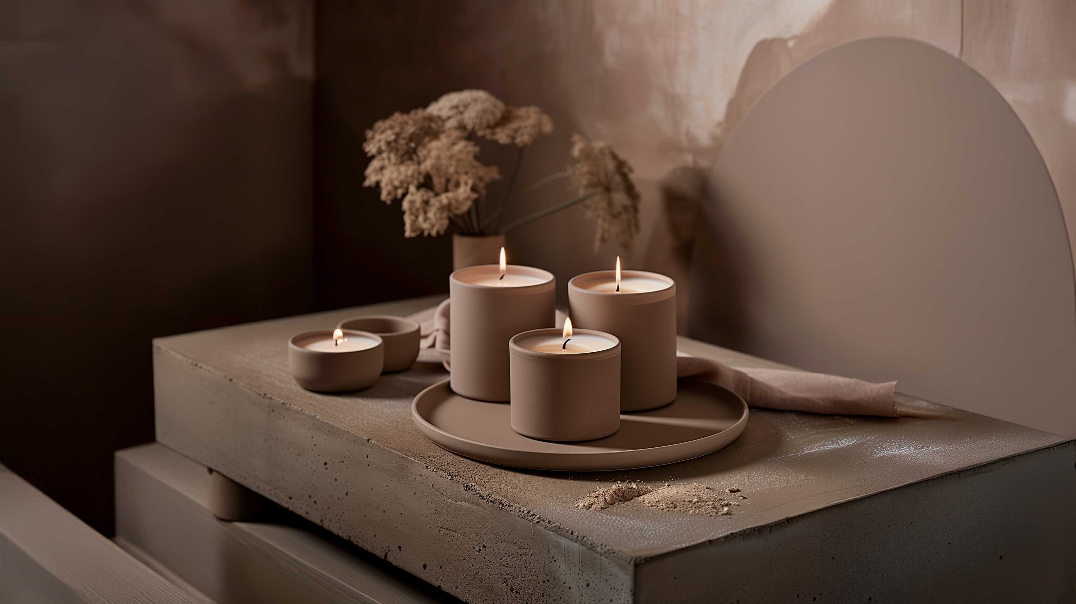 Homemade porcelain and candles