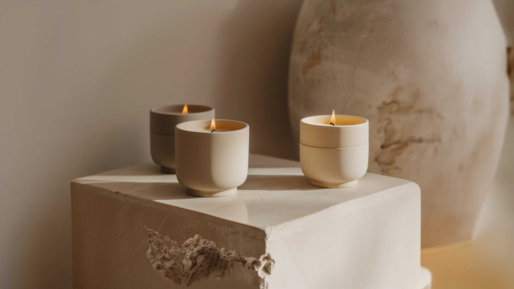 Homemade porcelain and candles