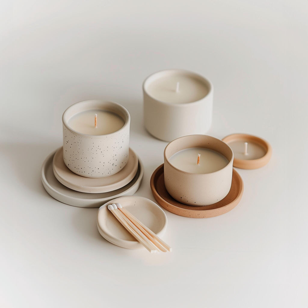 Homemade porcelain and candles